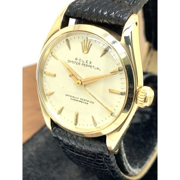 Rolex Oyster Perpetual Women's Watch Vintage Swiss Automatic 14k Gold Case - Picture 13 of 14